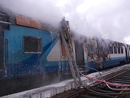 Пьяные пассажиры подожгли поезд «Ивано-Франковск – Яремче»